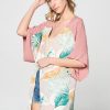 Tropical Fringe Kimono Cardigan Rayon Blend Beach Cover